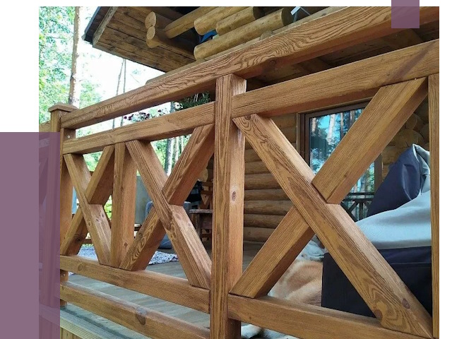 Деревянные перила под ключ в Борзе от 7726 руб. 