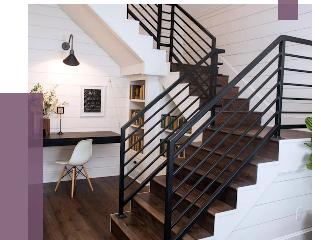 Перила для лестницы в доме в Борзе от 7468 руб. — ПРОЛЁТ-Бря