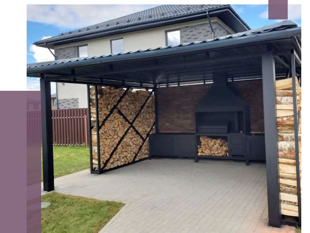 Навесы для барбекю в Борзе от 12825 руб. под ключ | ПРОЛЁТ-Бря