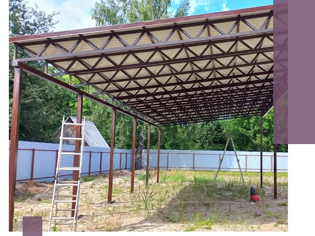 Односкатные навесы под ключ в Борзе — изготовление и монтаж