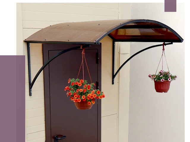 Козырьки над входом в Борзе от 14936 руб.  | ПРОЛЁТ-Бря