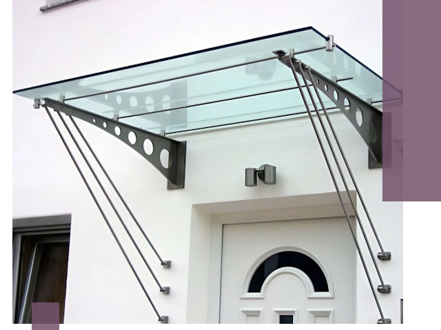 Козырьки над входом под ключ в Борзе — изготовление и монтаж