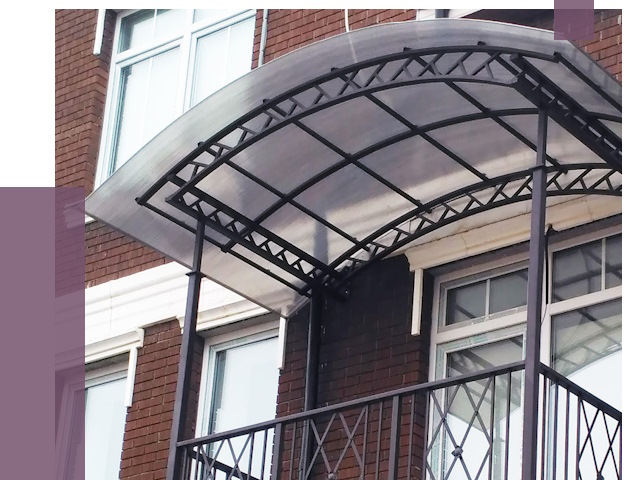 Козырьки над балконом в Борзе от 8704 руб.  | ПРОЛЁТ-Бря