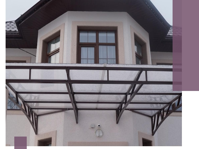 Козырьки из поликарбоната под ключ в Борзе