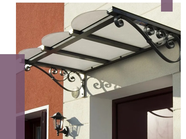 Односкатные козырьки в Борзе от 8447 руб.  | ПРОЛЁТ-Бря