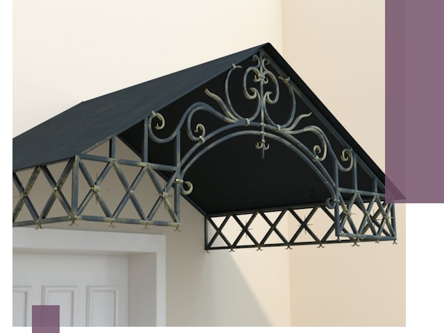 Двускатные металлические козырьки под ключ в Борзе