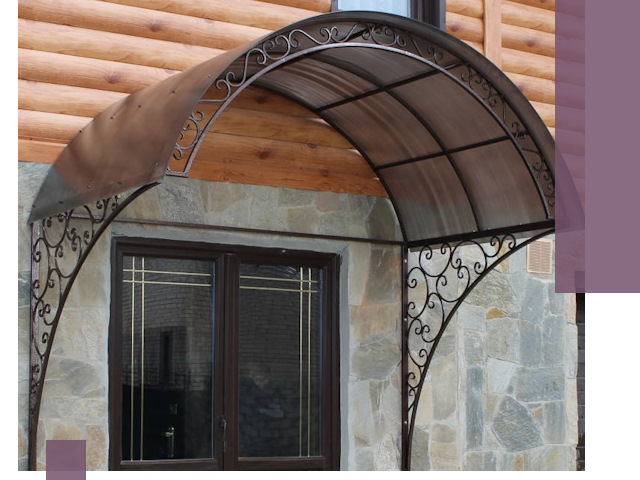 Арочные козырьки под ключ в Борзе: изготовление и монтаж